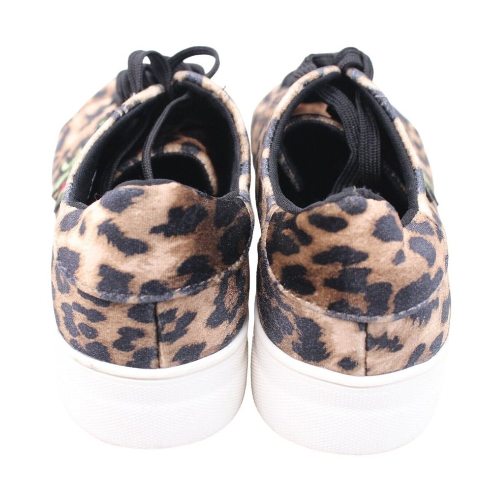 Madden Girl Addie Sz 9M Leopard Print Suede Rose Embroidered Laces Tennis Shoes - Picture 7 of 11